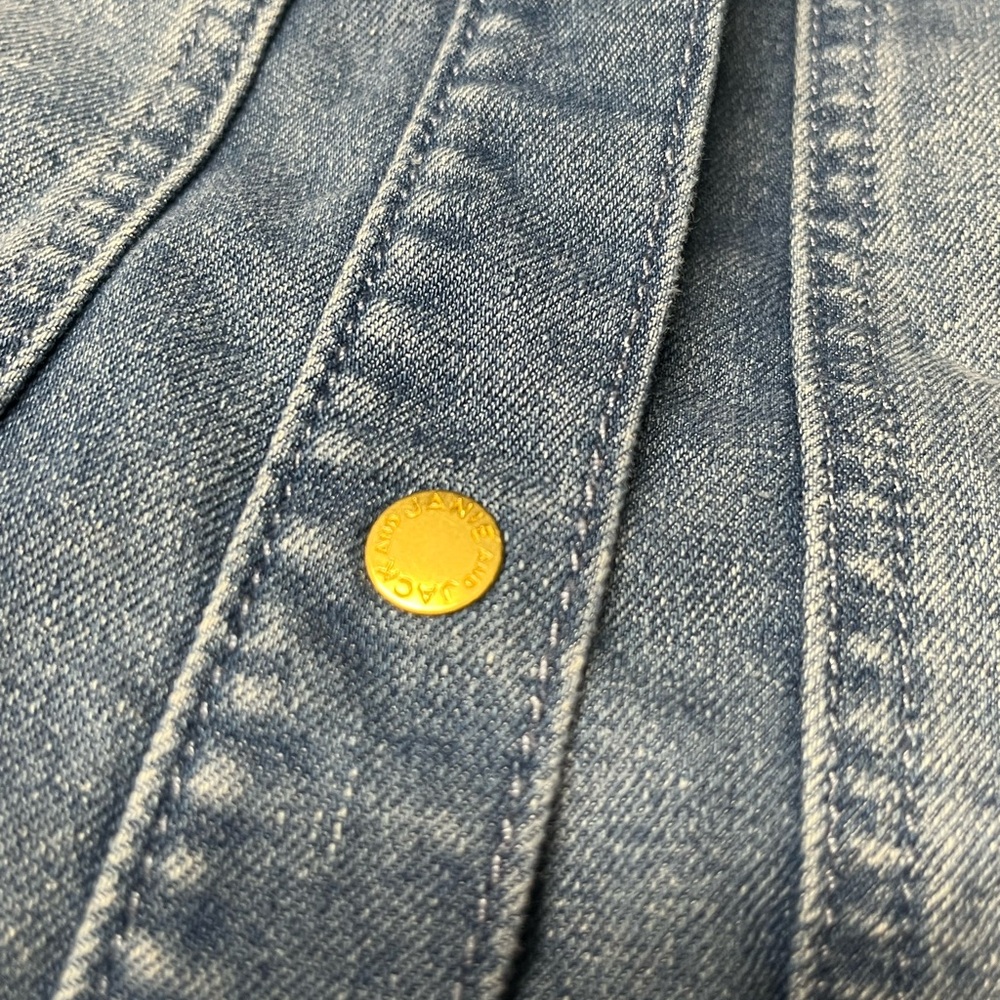 Janie And Jack Puff Sleeve Denim Jacket 7/8 - Picture 3 of 4